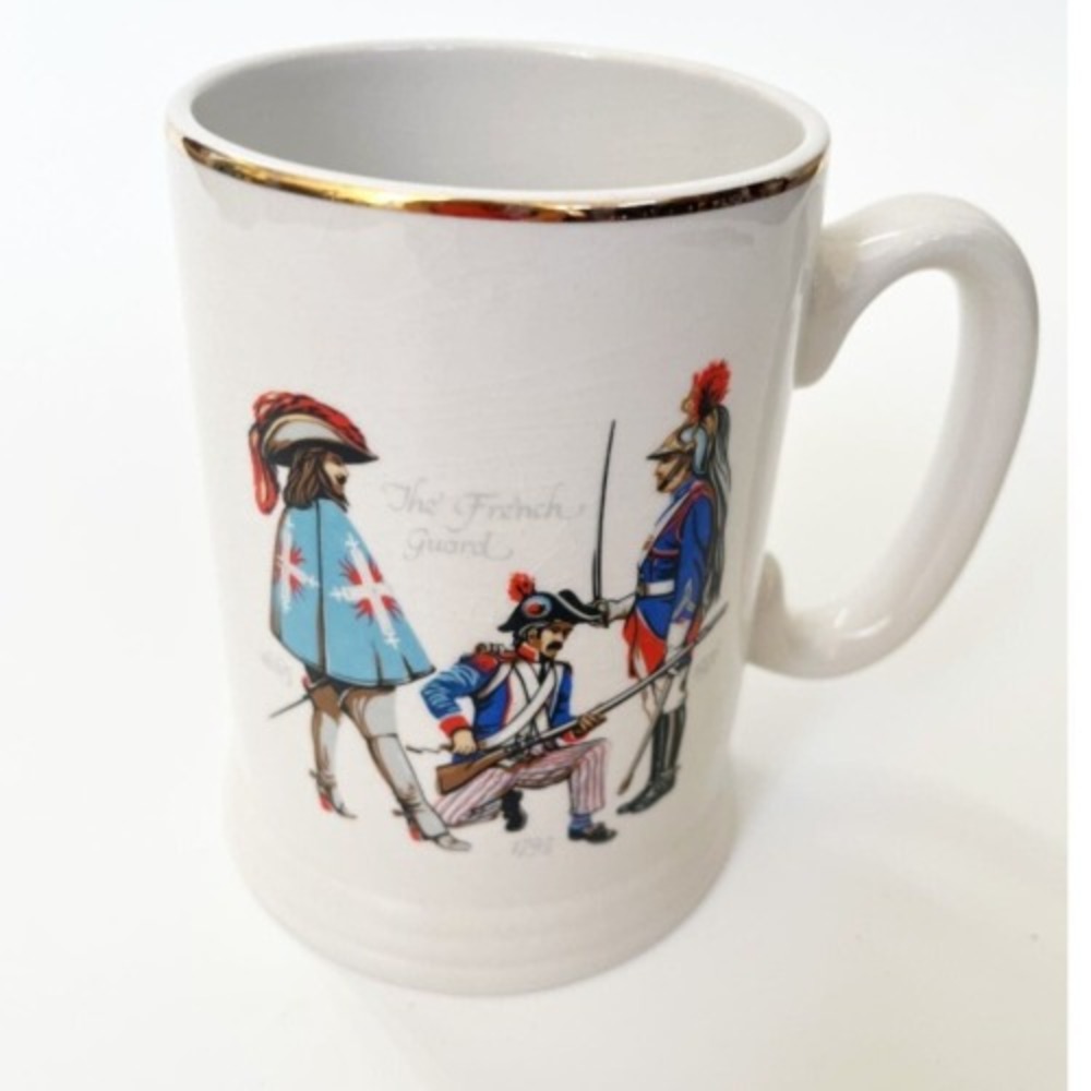 VTG Lord Nelson Pottery Handcrafted Beer Mug The French Guard Gold Rimmed